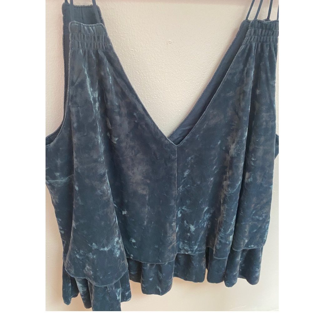 Aerie Velour Blue Gray Strappy Tank Large